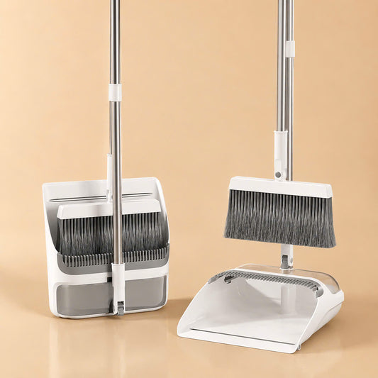 Long Handle Broom and Dustpan Set