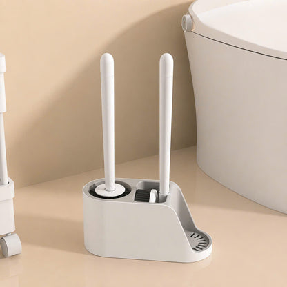 Dual Head Toilet Cleaning Brush Set