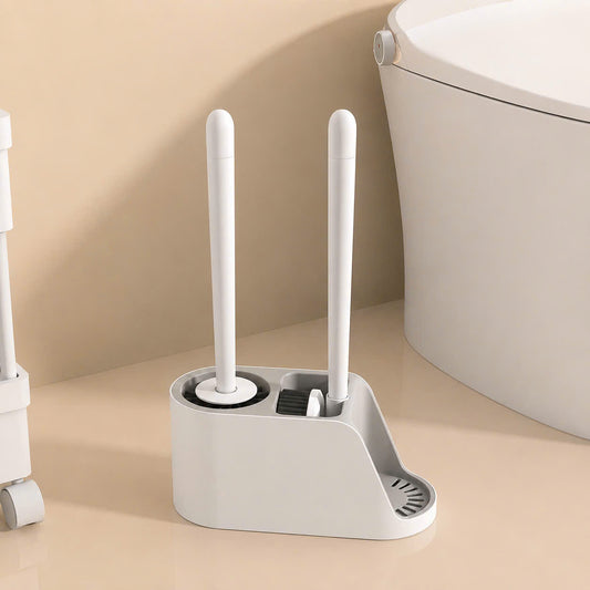 Dual Head Toilet Cleaning Brush Set