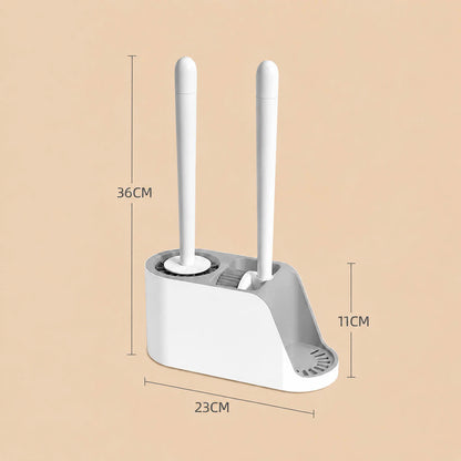 Dual Head Toilet Cleaning Brush Set