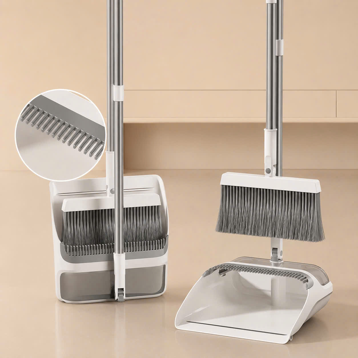 Long Handle Broom and Dustpan Set